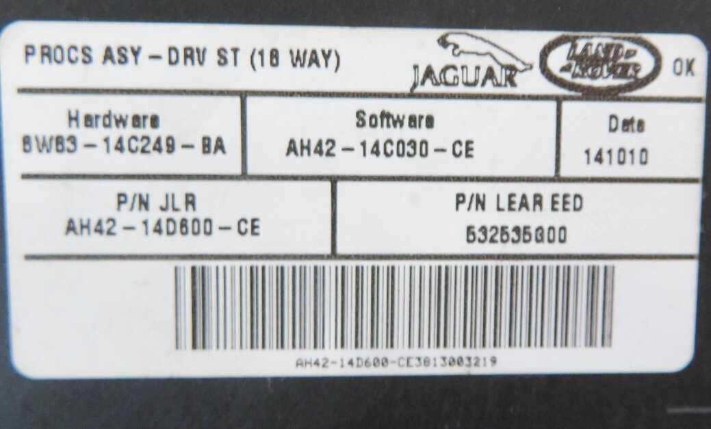 Thumbnail 6: 2011 RANGE ROVER (L322) LEFT FRONT DRIVER SEAT CONTROL MODULE (MEMORY)