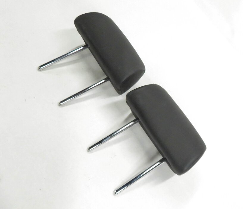 Thumbnail 1: 09 BMW X5 (E70) LEFT & RIGHT REAR 2nd SECOND ROW (BLACK LEATHER) HEADREST SET-2