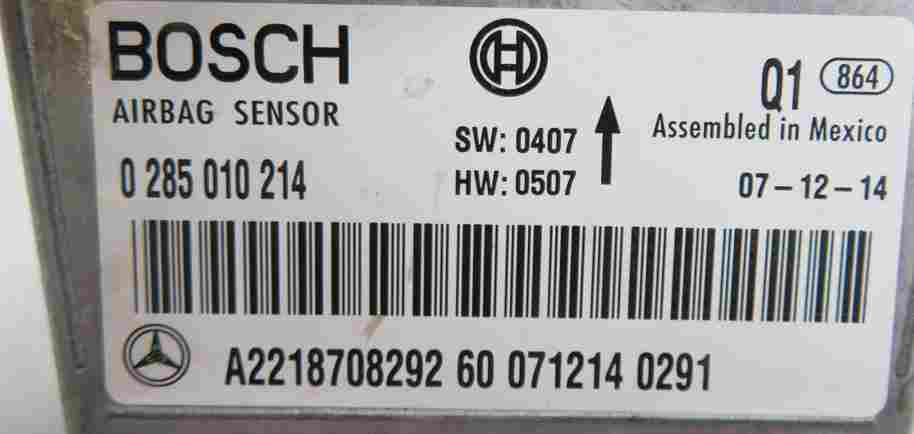 Thumbnail 5: 08 MERCEDES S550 (W221) SAFETY RESTRAINT SRS CONTROL MODULE