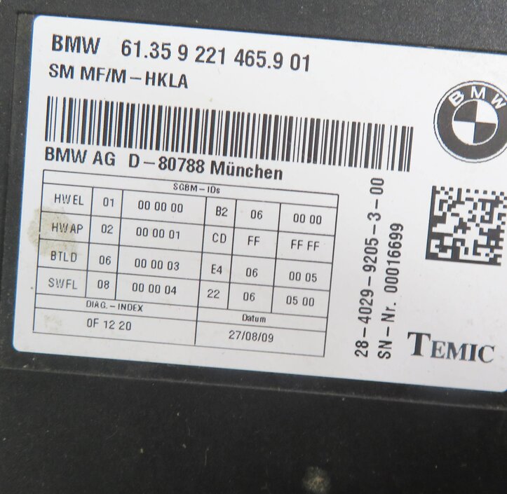 Thumbnail 6: 2009-2010 BMW 750i 760i (F01) FRONT COMFORT SEAT MEMORY CONTROL MODULE COMPUTER