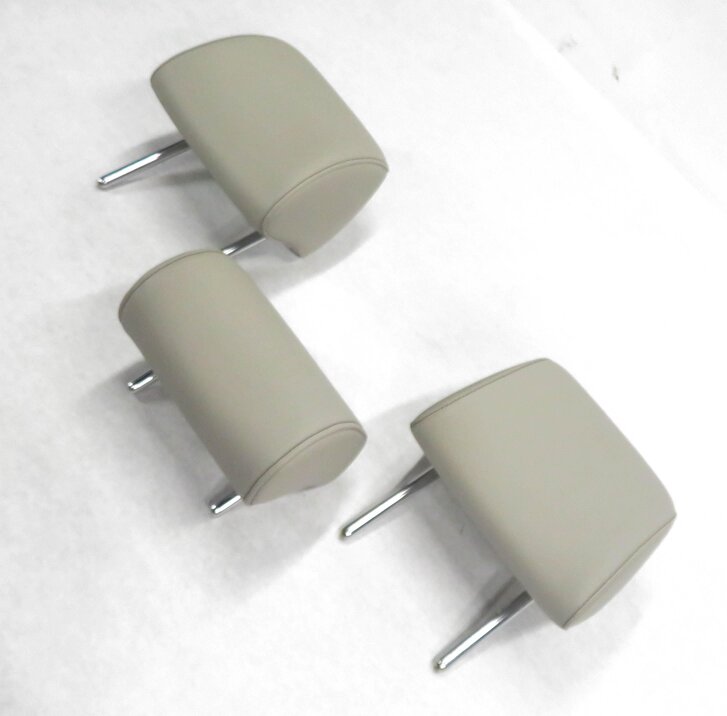2013 AUDI A3 (8P) REAR - LEFT / CENTER / RIGHT - GRAY LEATHER HEADREST SET-3