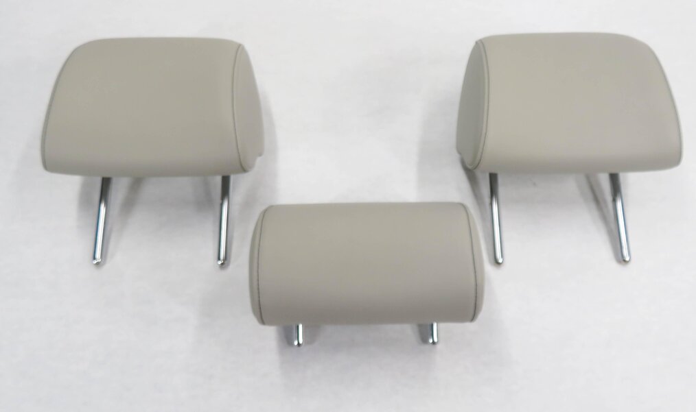 Thumbnail 3: 2013 AUDI A3 (8P) REAR - LEFT / CENTER / RIGHT - GRAY LEATHER HEADREST SET-3