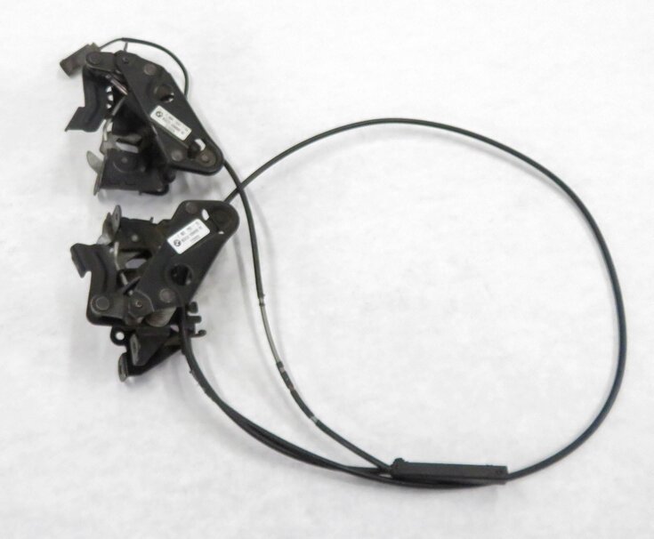 Thumbnail 3: 2011 BMW 535i (F10) FRONT LEFT & RIGHT LOWER HOOD LOCK LATCH SET-2 w/ CABLE