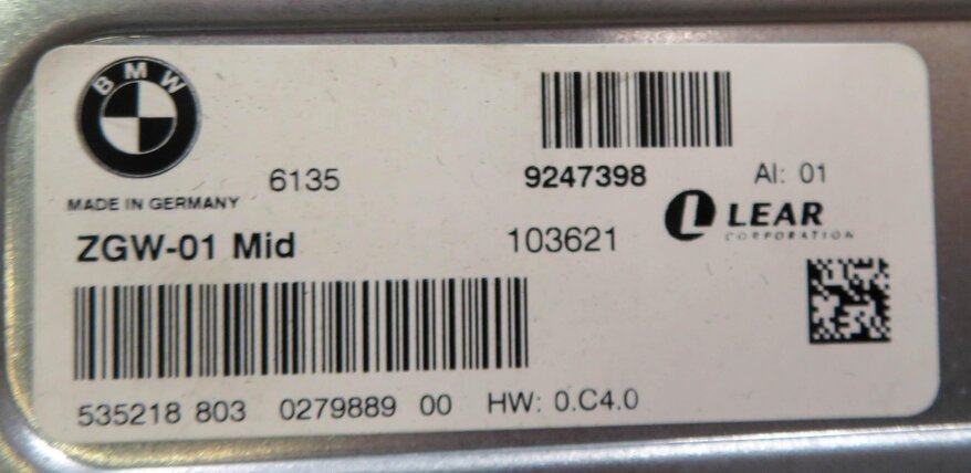 Thumbnail 6: 2011 BMW 535i (F10) CENTRAL GATEWAY CONTROL MODULE