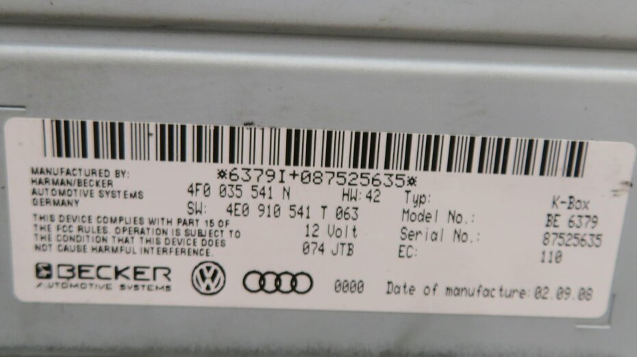 Thumbnail 5: 2009 AUDI A4 (B8 8K) RADIO RECEIVER MODULE (BECKER)