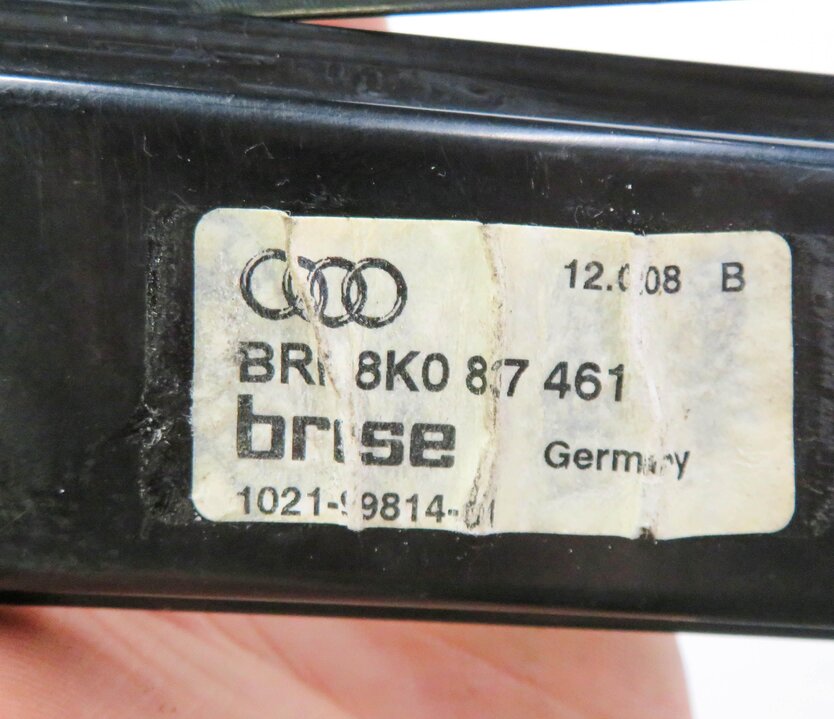 Thumbnail 9: 2009-2011 AUDI A4 (B8 8K) LEFT FRONT DRIVER DOOR POWER WINDOW REGULATOR w/ MOTOR