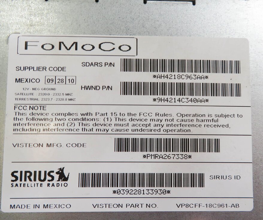Thumbnail 6: 2011 RANGE ROVER SPORT (L320) SIRIUS SATELLITE RADIO RECEIVER CONTROL MODULE