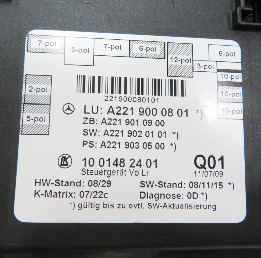 Thumbnail 7: 2010 MERCEDES BENZ S400 (W221) LEFT FRONT DRIVER DOOR CONTROL MODULE
