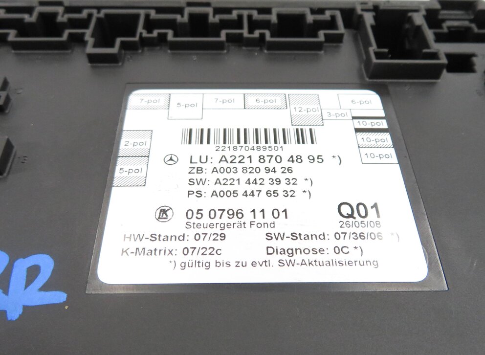 Thumbnail 10: 2009 MERCEDES BENZ S550 (W221) RIGHT SIDE REAR DOOR CONTROL MODULE