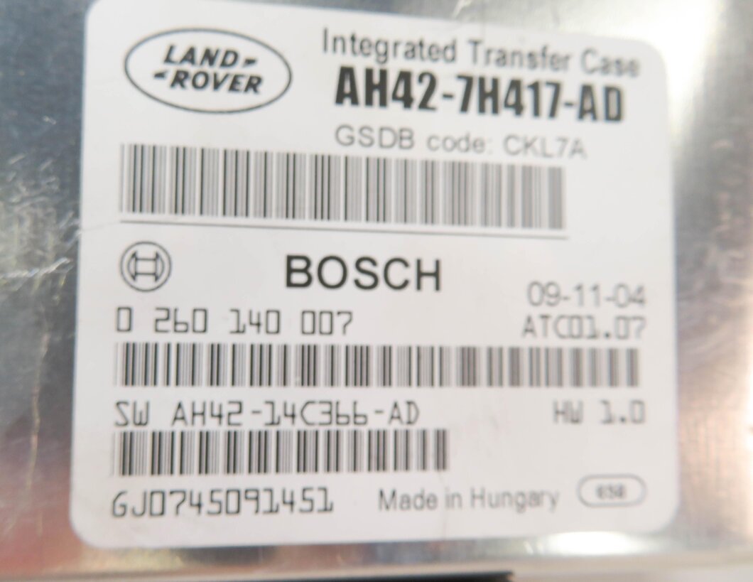 Thumbnail 7: 2010-2013 RANGE ROVER / SPORT LR4 (L320 L322) TRANSFER CASE CONTROL MODULE