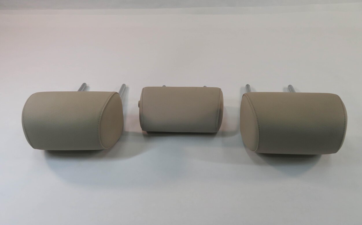 Thumbnail 5: 2011 BMW 535i (F10) REAR - LEFT / CENTER / RIGHT - OYSTER LEATHER HEADREST SET-3
