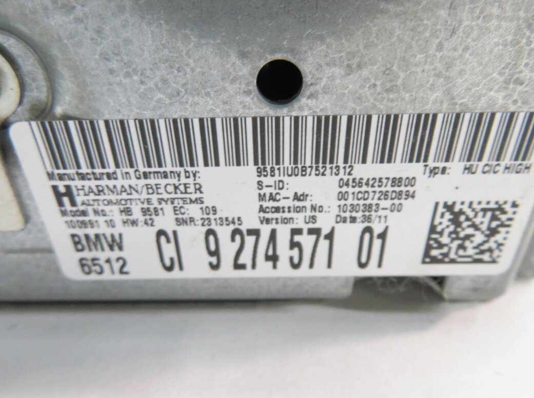 Thumbnail 7: 10-12 BMW 528i 535i 550i 750i 760i (F01 F10) STEREO CD GPS NAVIGATION RECEIVER