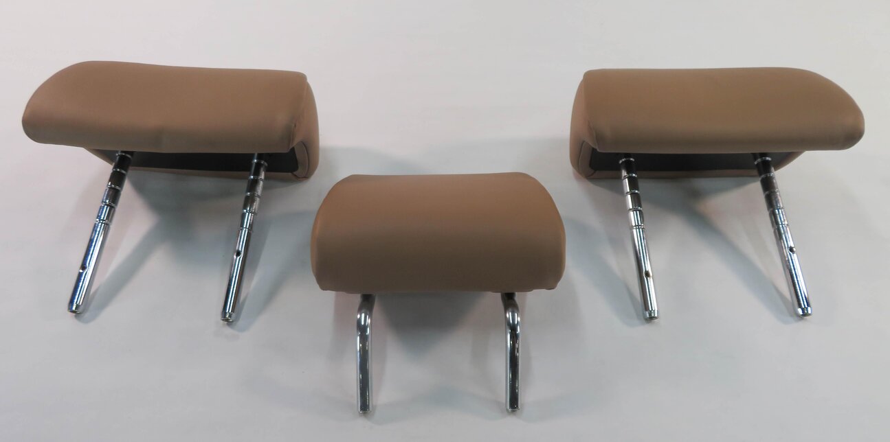 2010 BMW 750i (F01) REAR - LEFT / CENTER / RIGHT - HEADREST SET (SADDLE BROWN)