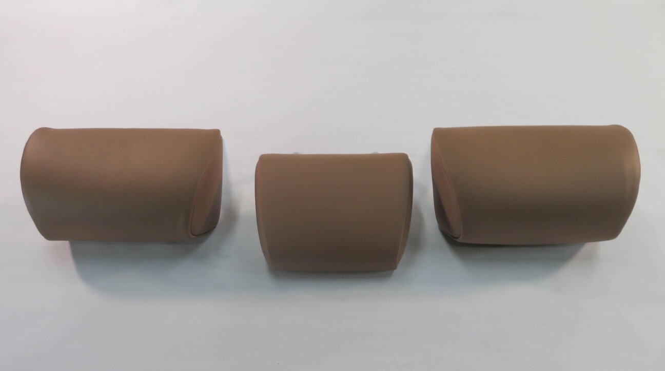 Thumbnail 4: 2010 BMW 750i (F01) REAR - LEFT / CENTER / RIGHT - HEADREST SET (SADDLE BROWN)