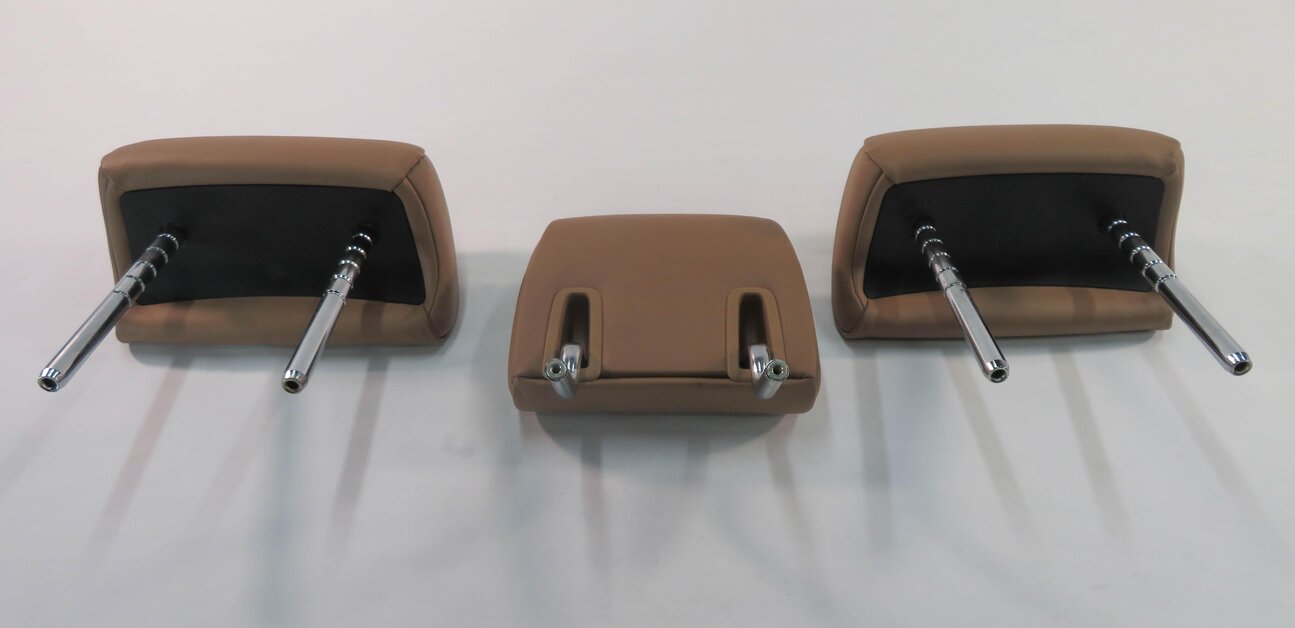 Thumbnail 5: 2010 BMW 750i (F01) REAR - LEFT / CENTER / RIGHT - HEADREST SET (SADDLE BROWN)