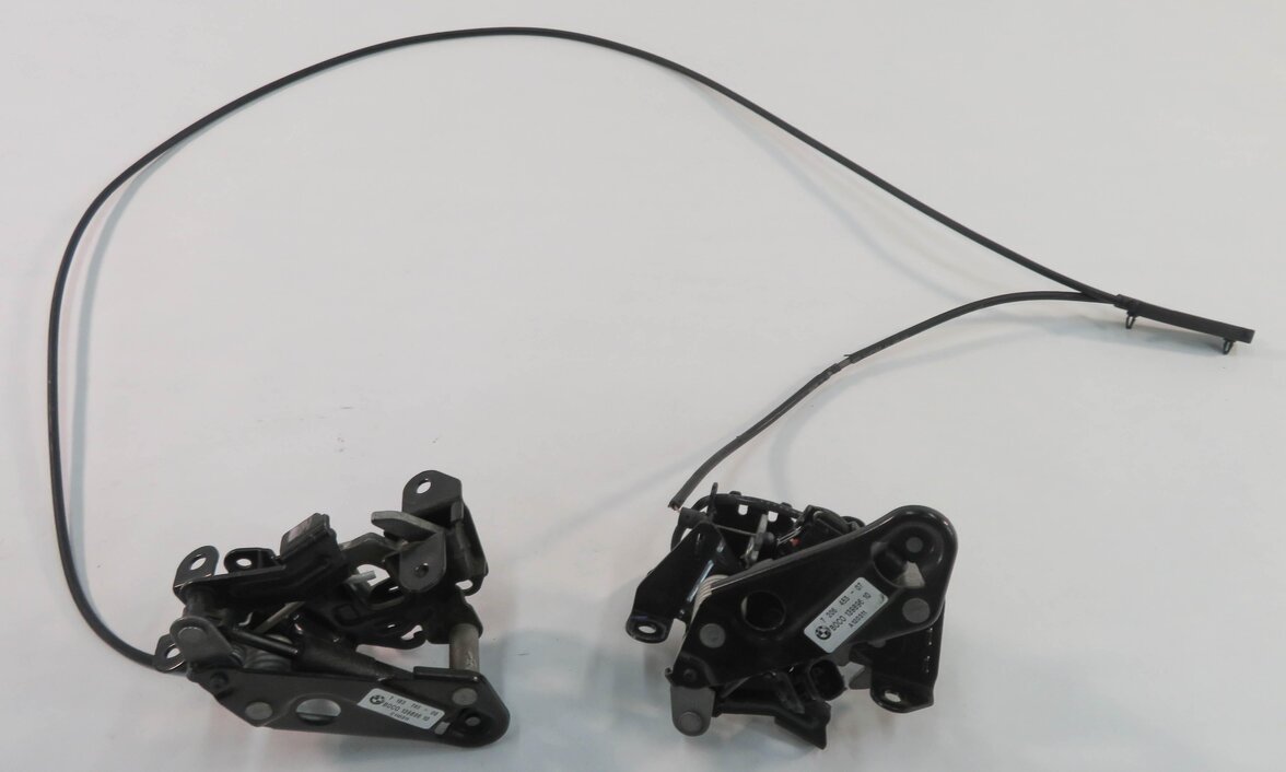 Thumbnail 6: 2010 BMW 750i (F01) FRONT LEFT & RIGHT LOWER HOOD LOCK LATCH SET-2 w/ CABLES