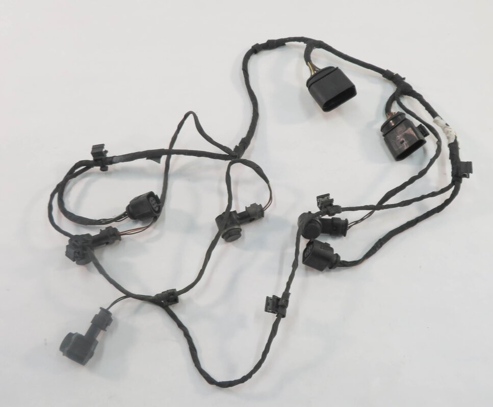 2010 AUDI Q7 (4L) REAR PDC PARK DISTANCE SENSOR SET-4 w/ HARNESS (BLACK LC9X)
