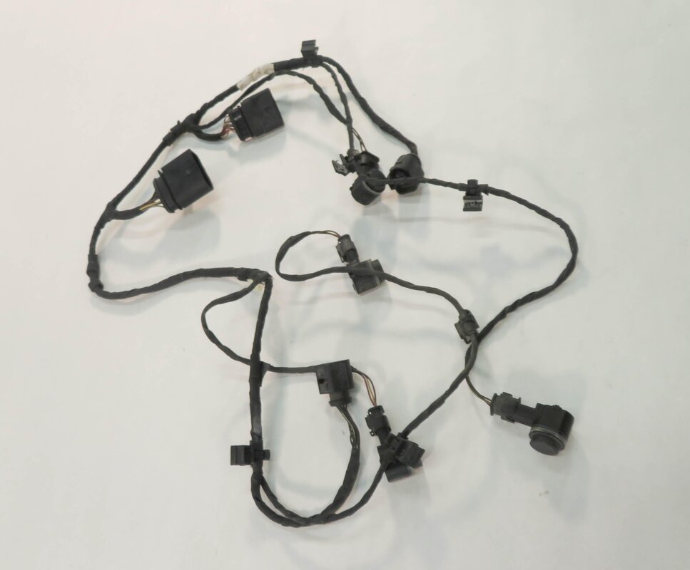 Thumbnail 2: 2010 AUDI Q7 (4L) REAR PDC PARK DISTANCE SENSOR SET-4 w/ HARNESS (BLACK LC9X)