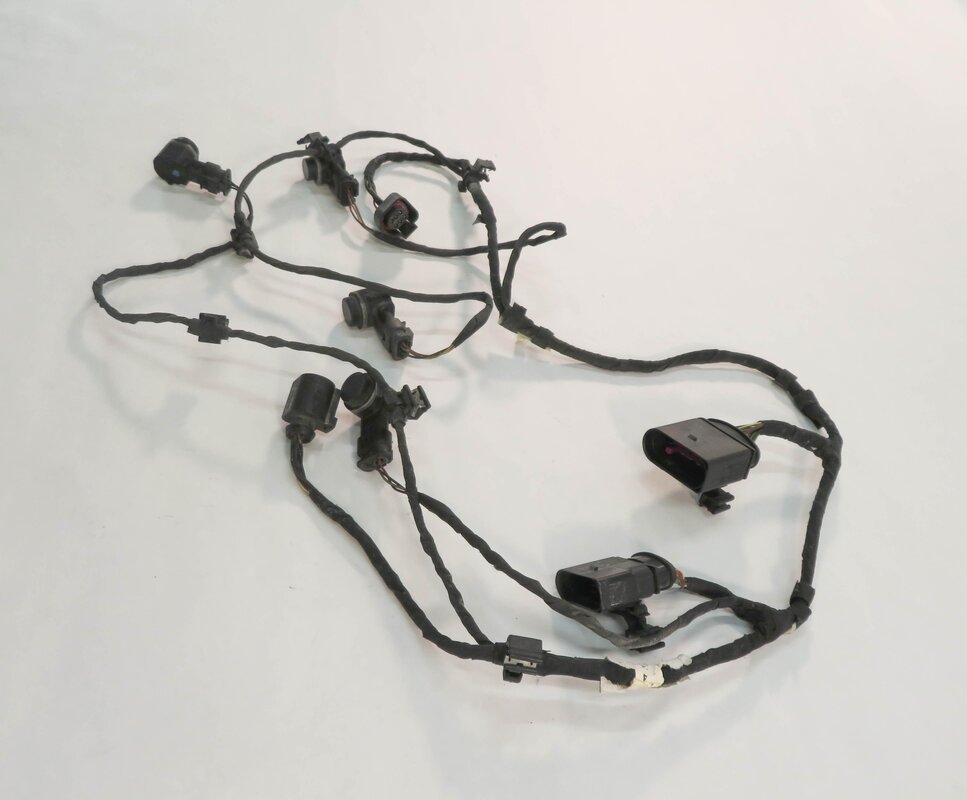 Thumbnail 3: 2010 AUDI Q7 (4L) REAR PDC PARK DISTANCE SENSOR SET-4 w/ HARNESS (BLACK LC9X)
