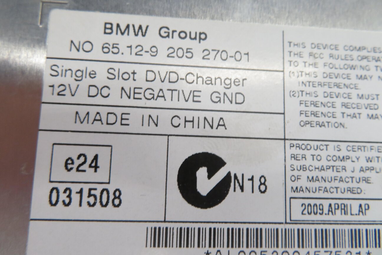 Thumbnail 7: 2008-2010 BMW 750i X5 X6 Z4 (F01 E70 E71 E89) VIDEO PLAYER 6-DISC DVD CHANGER