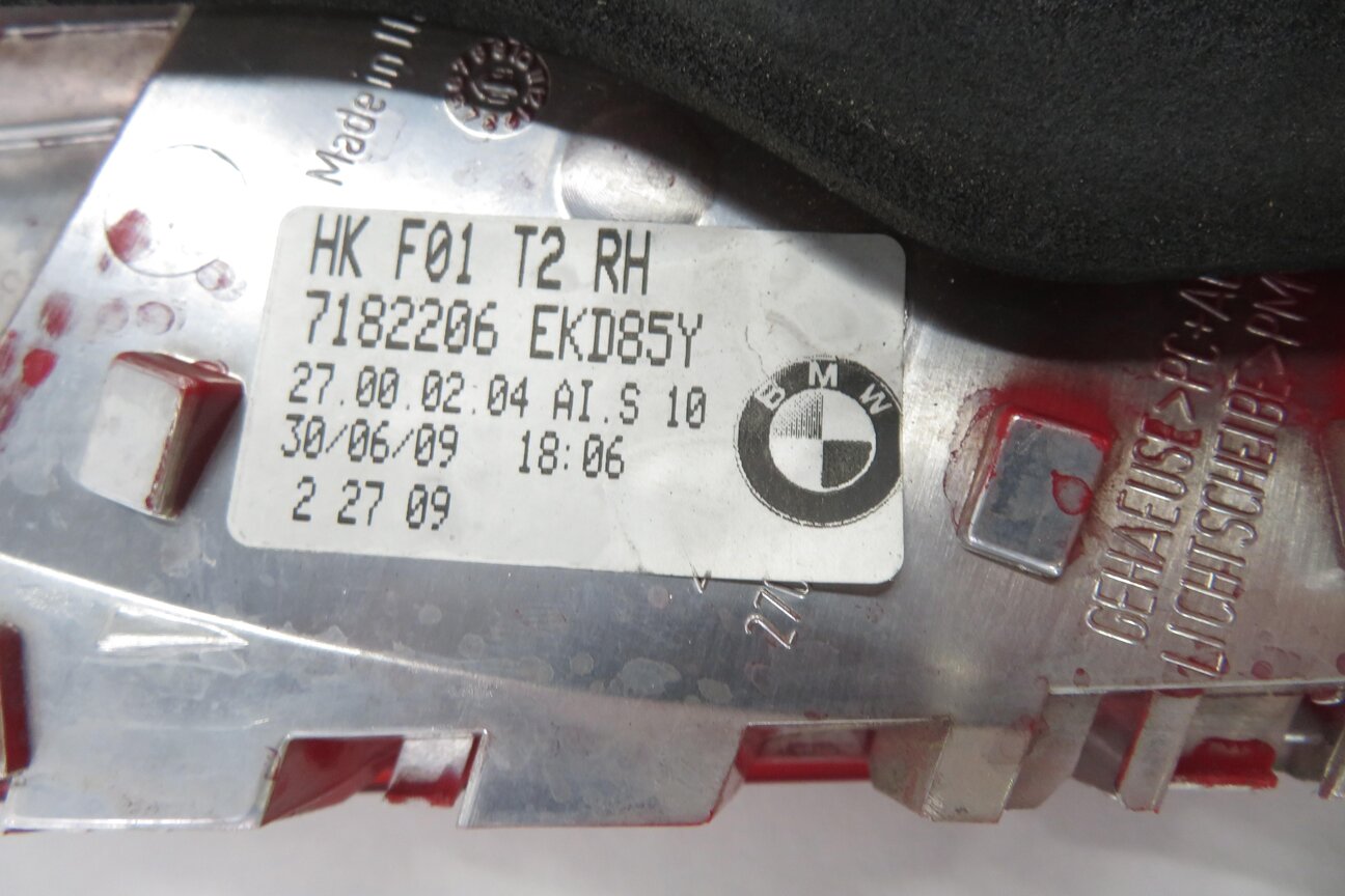 Thumbnail 7: 09-12 BMW 740i 750i 760i B7 (F01) RIGHT SIDE REAR TRUNK LID TAILLIGHT LIGHT LAMP