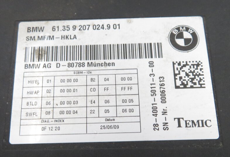 Thumbnail 6: 2009-2010 BMW 750i 760i (F01) FRONT COMFORT SEAT MEMORY CONTROL MODULE COMPUTER