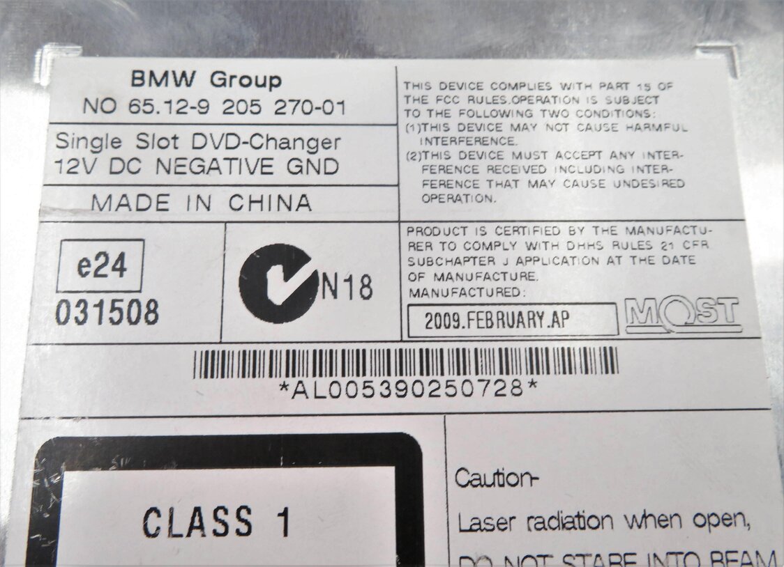 Thumbnail 7: 2008-2010 BMW 750i X5 X6 Z4 (F01 E70 E71 E89) VIDEO PLAYER 6-DISC DVD CHANGER