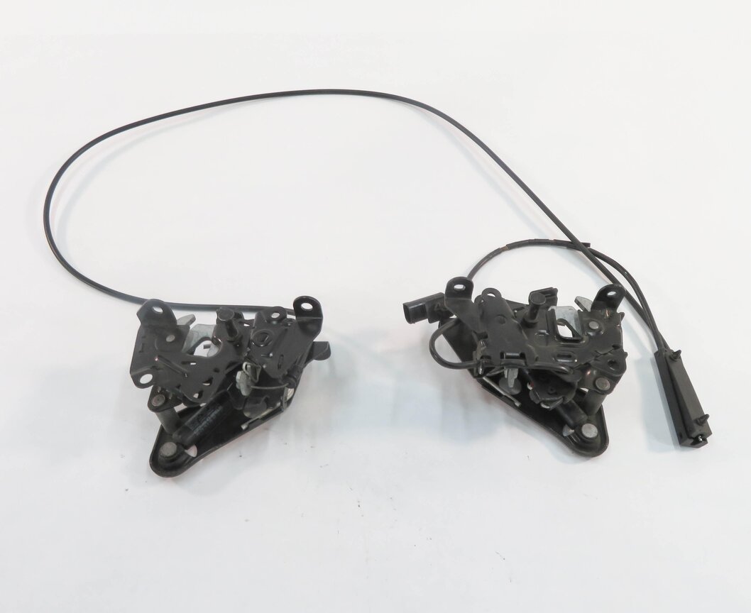 Thumbnail 2: 2009 BMW 750i (F01) FRONT LEFT & RIGHT LOWER HOOD LOCK LATCH SET-2 w/ CABLE
