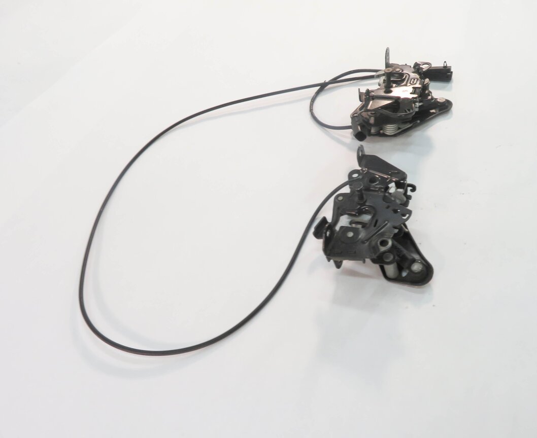 Thumbnail 3: 2009 BMW 750i (F01) FRONT LEFT & RIGHT LOWER HOOD LOCK LATCH SET-2 w/ CABLE