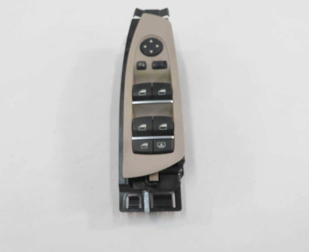 09-15 BMW 740i 750i 760i B7 (F01) DRIVER WINDOW SWITCH w/ SHADE P-FOLD (OYSTER)