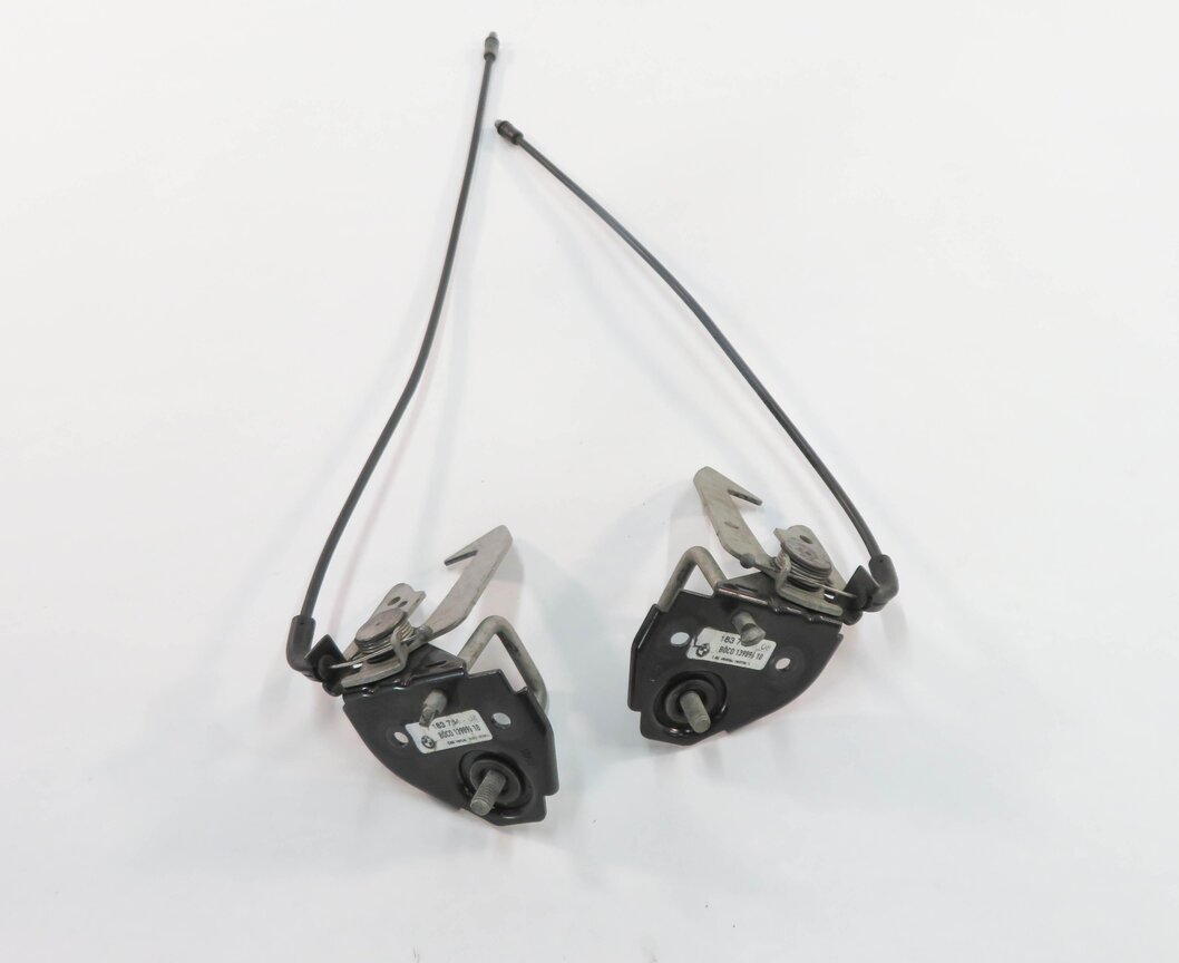 Thumbnail 4: 2009 BMW 750i (F01) FRONT LEFT & RIGHT HOOD SAFETY LOCK LATCH SET-2 w/ CABLES