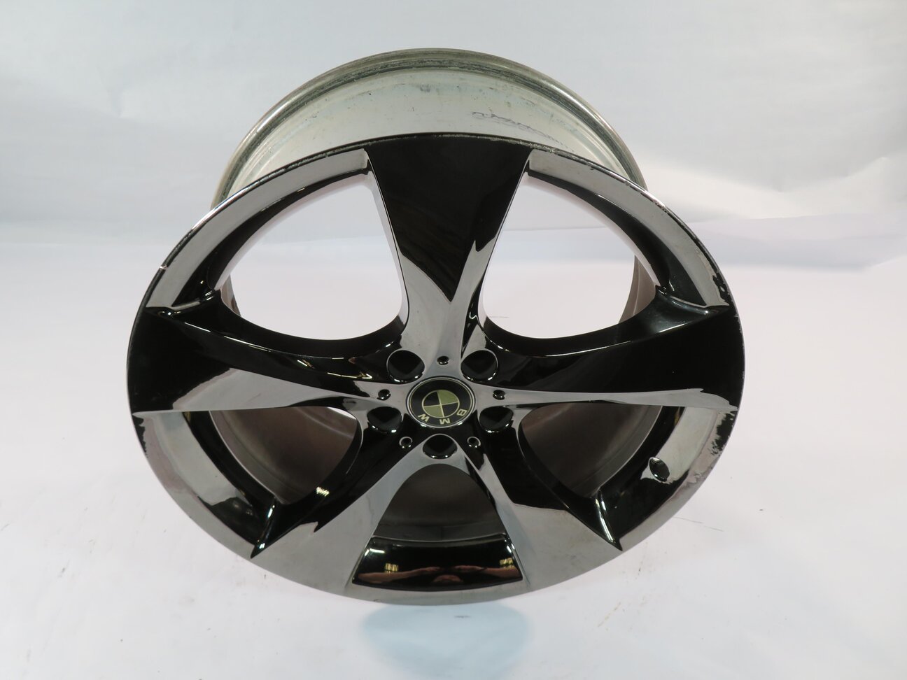 Thumbnail 2: 10-17 BMW 535iGT 740i 750i (F01 F07) 21x10 - MIDNIGHT CHROME 5-SPOKE WHEEL RIM