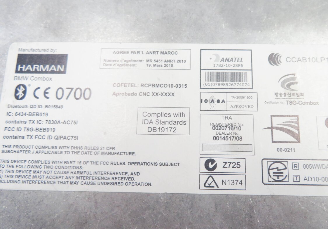 Thumbnail 7: 2011 BMW 535iGT (F07) BLUETOOTH TELEMATICS COMMUNICATION COMBOX CONTROL MODULE