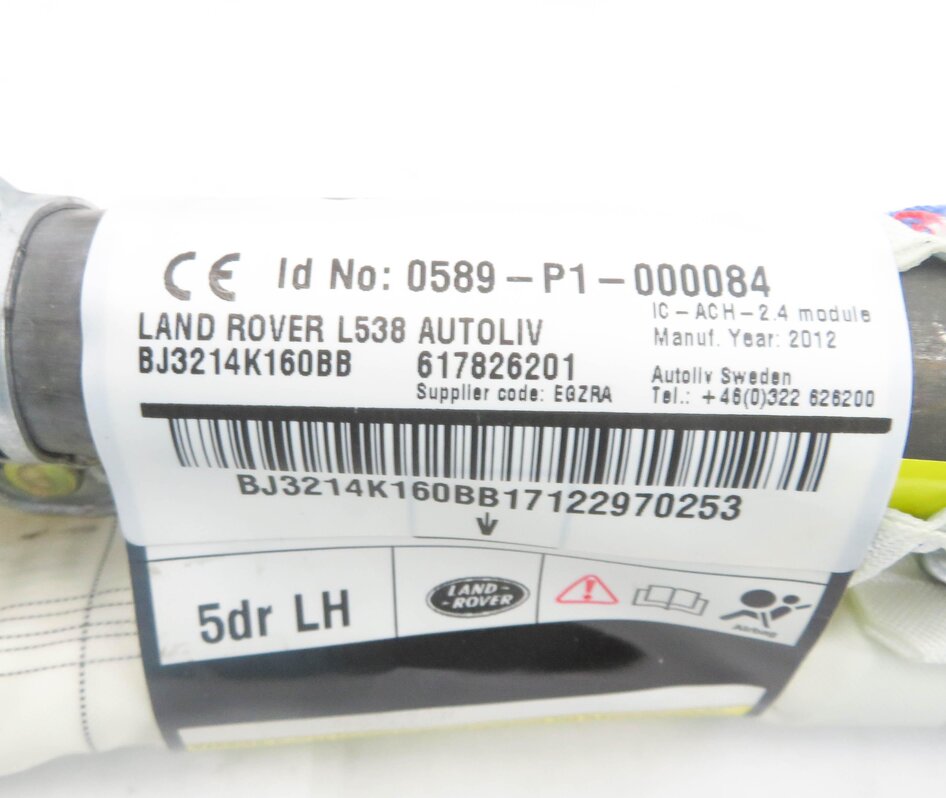 Thumbnail 6: 2012-2019 RANGE ROVER EVOQUE (L538) 4DR - LEFT DRIVER SIDE CURTAIN AIRBAG