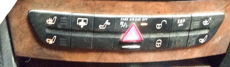 Thumbnail 2: 2008 MERCEDES CLS63 AMG (C219) CENTRAL LOCK HAZARD HEATED SEAT SWITCH (WALNUT)
