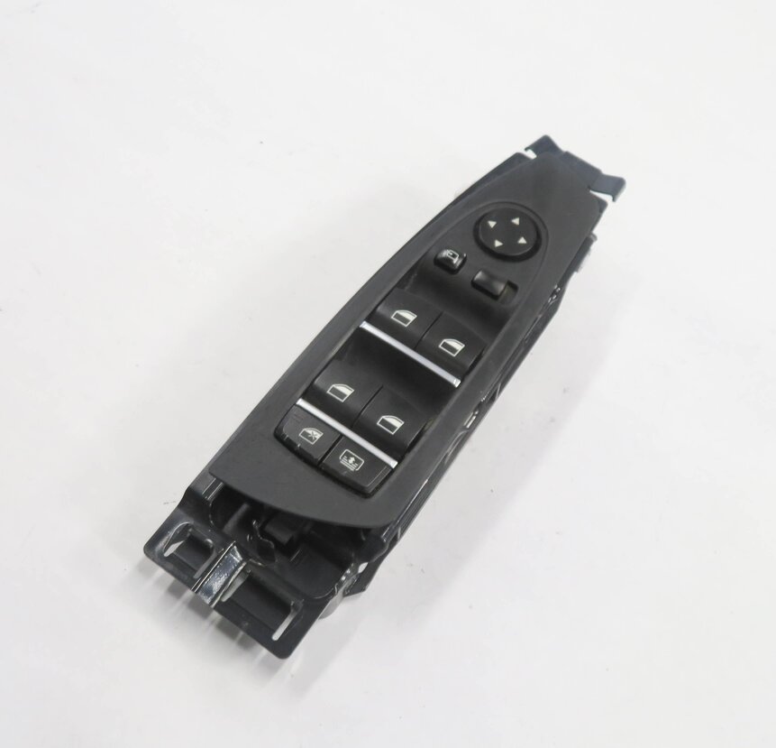 Thumbnail 1: 09-15 BMW 740i 750i 760i B7 (F01) DRIVER WINDOW SWITCH w/ SHADE & P-FOLD (BLACK)