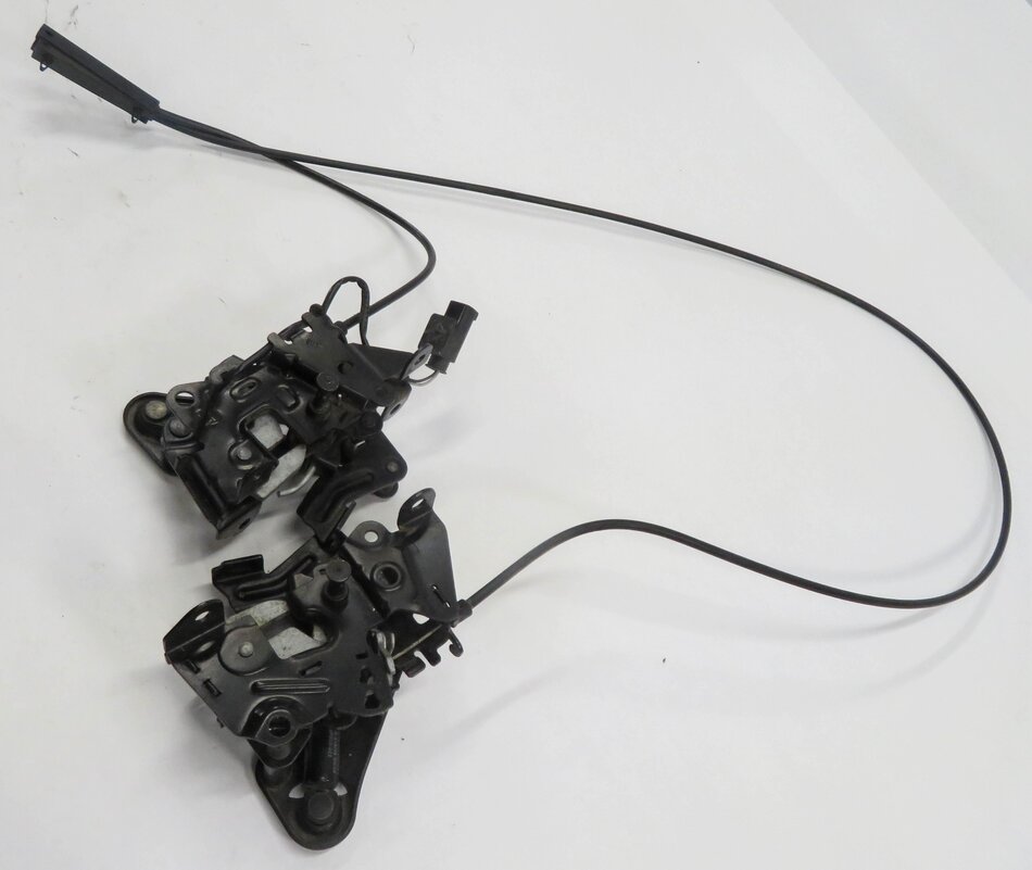 Thumbnail 4: 2014 BMW 750i (F01) FRONT LEFT & RIGHT LOWER HOOD LOCK LATCH SET-2 w/ CABLE