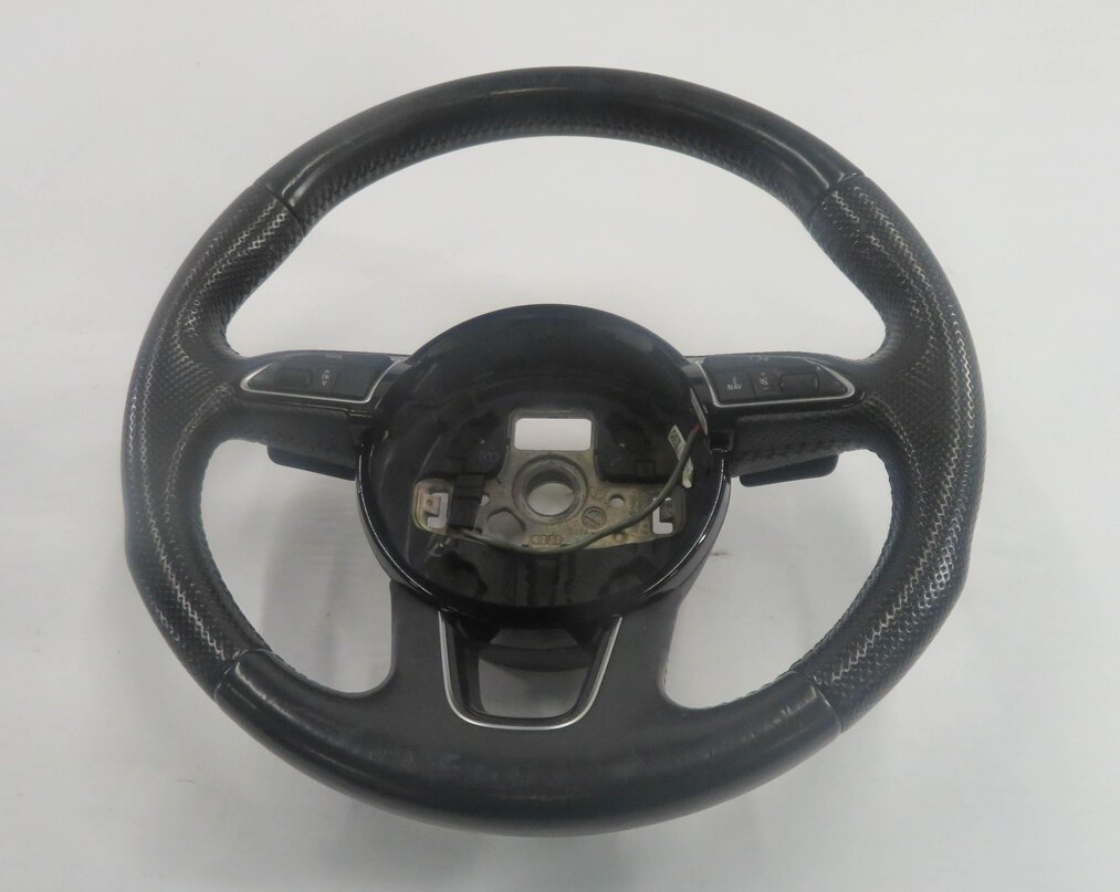 12-15 AUDI Q7 (4L) LEFT DRIVER 3-SPOKE S-LINE SPORT STEERING w/ PADDLES