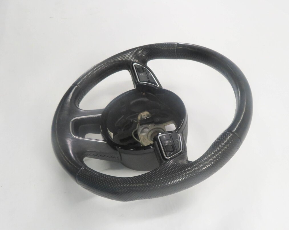 Thumbnail 2: 12-15 AUDI Q7 (4L) LEFT DRIVER 3-SPOKE S-LINE SPORT STEERING w/ PADDLES