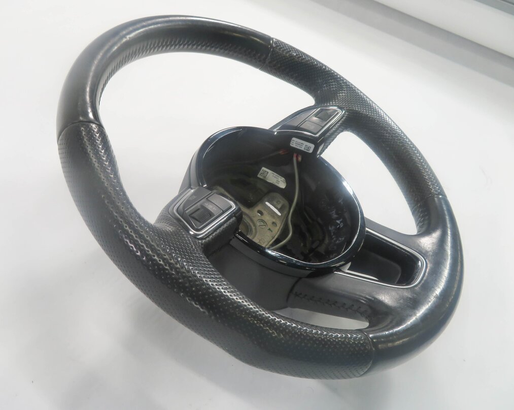 Thumbnail 3: 12-15 AUDI Q7 (4L) LEFT DRIVER 3-SPOKE S-LINE SPORT STEERING w/ PADDLES