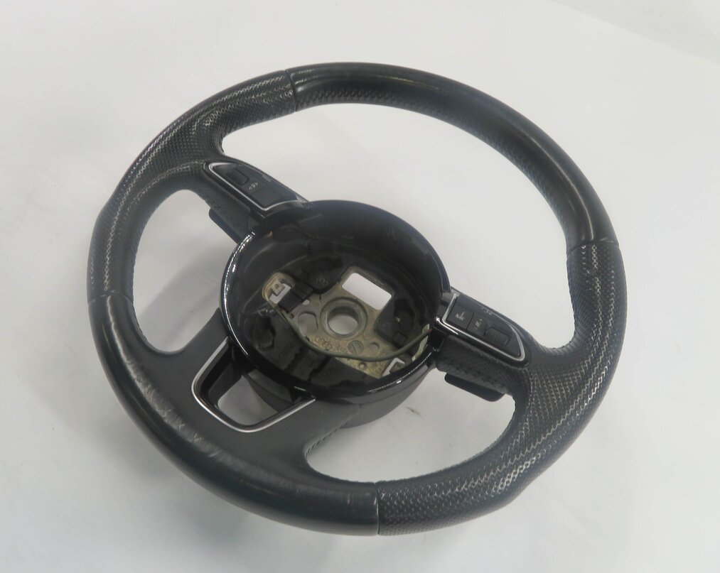 Thumbnail 6: 12-15 AUDI Q7 (4L) LEFT DRIVER 3-SPOKE S-LINE SPORT STEERING w/ PADDLES
