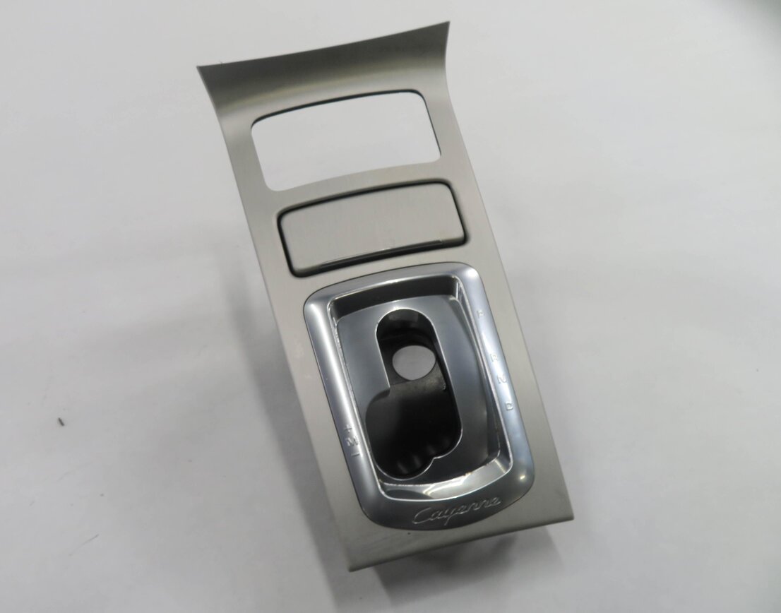 2016 PORSCHE CAYENNE GTS (958) FRONT CONSOLE SHIFTER TRIM (BRUSHED ALUMINUM)