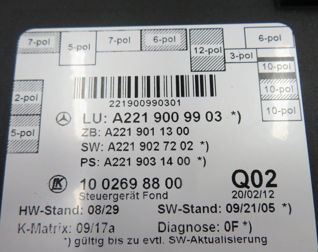 Thumbnail 7: 2012 MERCEDES S550 (W221) LEFT REAR DOOR CONTROL MODULE