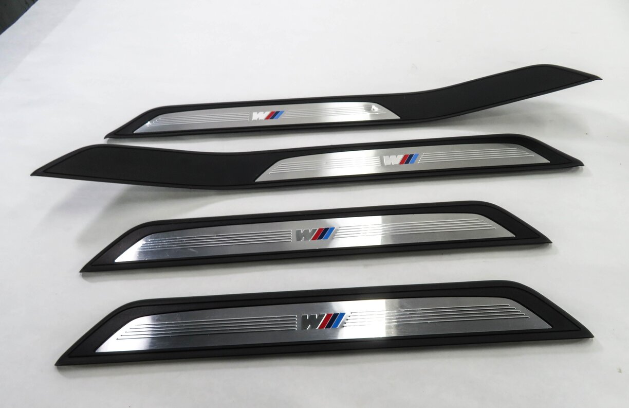Thumbnail 2: 2011 BMW 750i (F01) FRONT & REAR ///M-SPORT DOOR SILL SCUFF PANEL TRIM SET-3