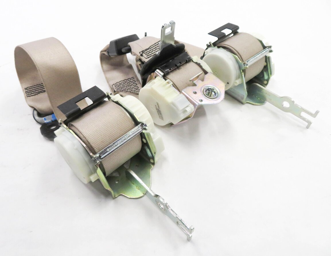 2012 BMW 535i (F10) REAR SEAT - LEFT CENTER RIGHT SEATBELT RETRACTOR SET (BEIGE)