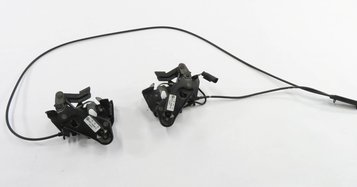 Thumbnail 5: 2012 BMW 535i (F10) FRONT LEFT & RIGHT LOWER HOOD LOCK LATCH SET-2 w/ CABLE