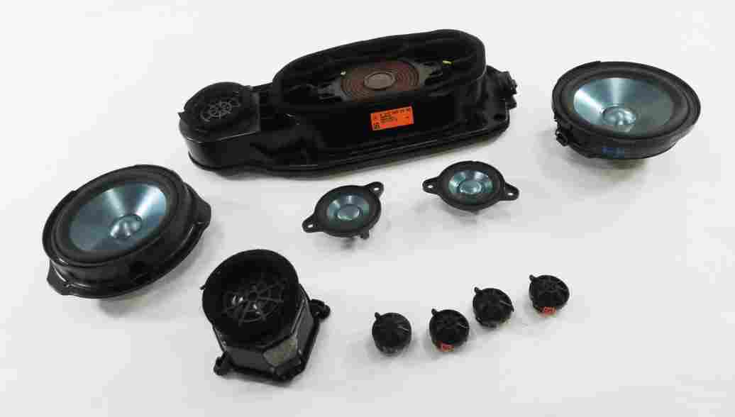 2010 MERCEDES E550 (W212) HARMAN LOGIC 7 AUDIO SUBWOOFER TWEETER SPEAKER SET-10