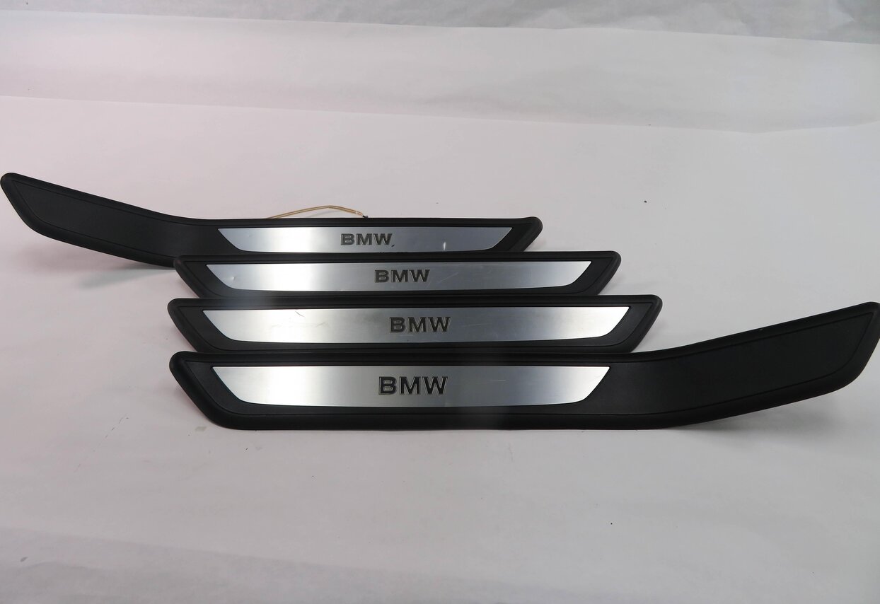 Thumbnail 2: 2009 BMW 750i (F01) FRONT & REAR DOOR SILL SCUFF PANEL TRIM SET-4 w/ LIGHTS