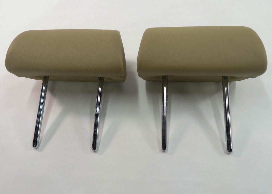 Thumbnail 2: 2010 BMW X5 (E70) LEFT & RIGHT REAR 2nd SECOND ROW SEAT HEADREST SET-2 (BEIGE)