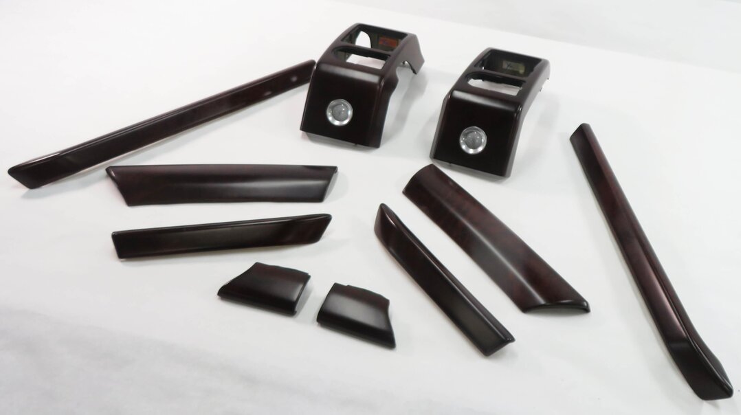 Thumbnail 2: 2006 RANGE ROVER (L322) DASH DOOR CONSOLE DARK WOOD GRAIN TRIM PANEL SET-10
